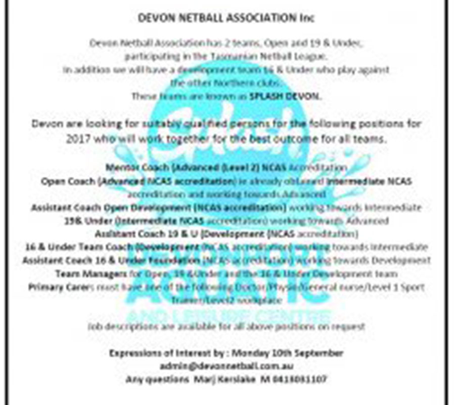 Splash Devon Coaching Applications